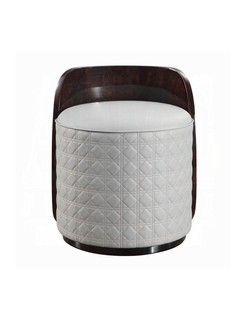BD20021EK Bed Beige Linen & Glossy Wood Grain Top Jamonica Collection Glam Style by Acme Furniture