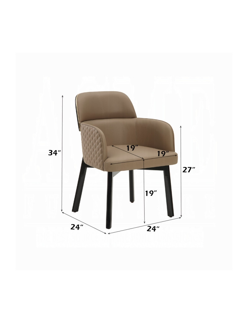 DN60020 7Pc Dining Set Glossy Wood Grain Top & Gold Jamonica Collection Glam Style By Acme Furniture