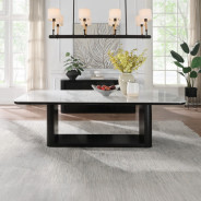 DN06870 7Pc Dining Set w/Ceramic Top Black Finish Koen Collection Contemporary Style by Acme Furniture