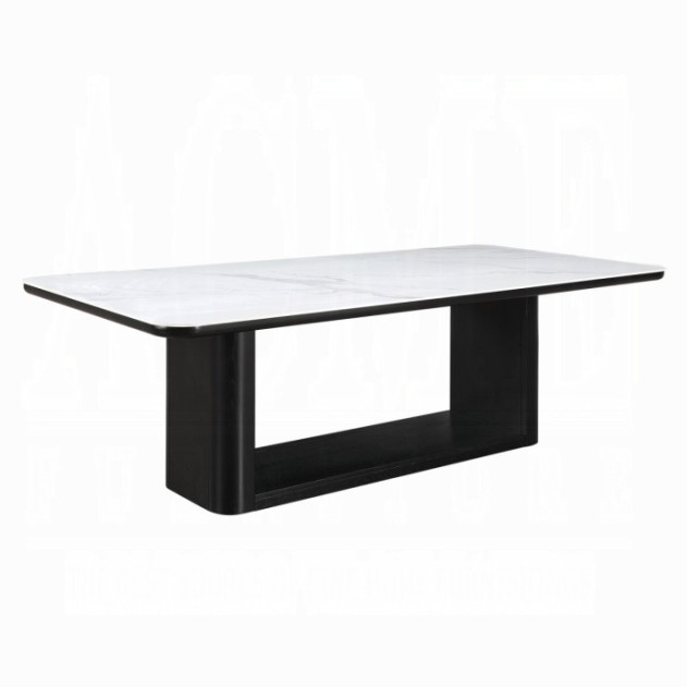 DN06870 7Pc Dining Set w/Ceramic Top Black Finish Koen Collection Contemporary Style by Acme Furniture