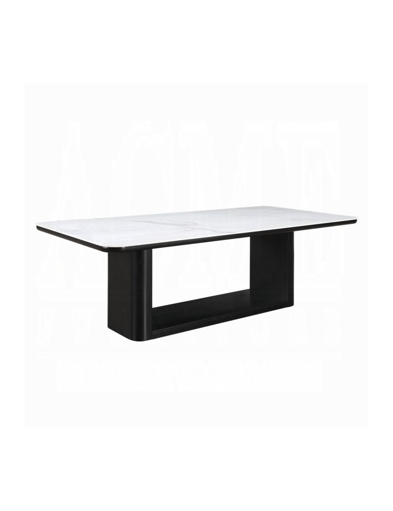 DN06870 7Pc Dining Set w/Ceramic Top Black Finish Koen Collection Contemporary Style by Acme Furniture