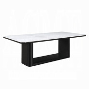 DN06870 7Pc Dining Set w/Ceramic Top Black Finish Koen Collection Contemporary Style by Acme Furniture