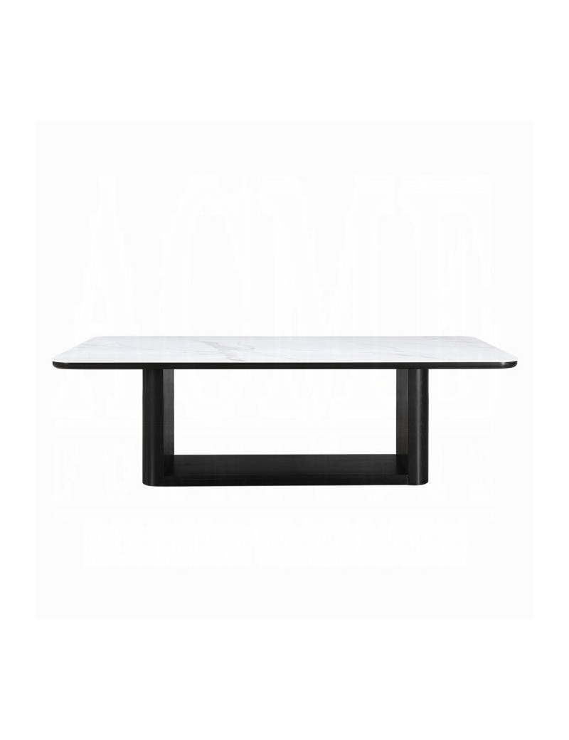 DN06870 7Pc Dining Set w/Ceramic Top Black Finish Koen Collection Contemporary Style by Acme Furniture