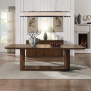 DN06865 7Pc Dining Set w/Ceramic Top Brown Oak Finish Koen Collection Contemporary Style by Acme Furniture
