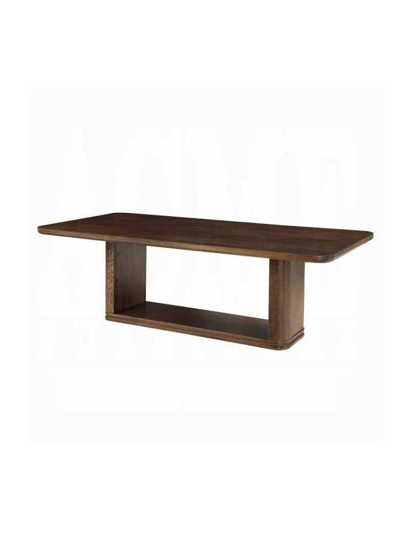 DN06865 7Pc Dining Set w/Ceramic Top Brown Oak Finish Koen Collection Contemporary Style by Acme Furniture
