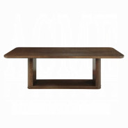 DN06865 7Pc Dining Set w/Ceramic Top Brown Oak Finish Koen Collection Contemporary Style by Acme Furniture