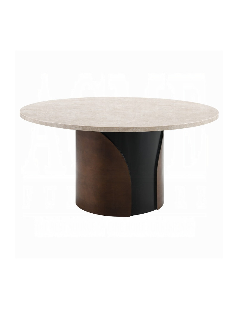 DN07030 5Pc Rufina Round Dining Table w/Marble Top Transitional Style By Acme Furniture