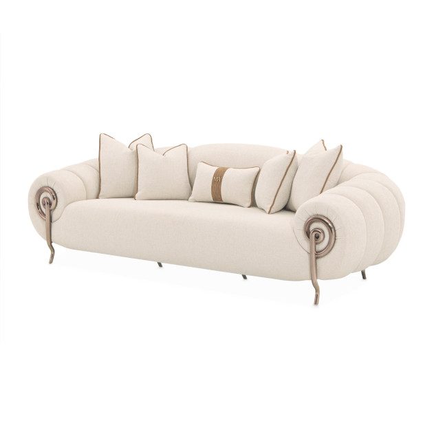 Mansion Sofa Latte Dark Bronze Cloche Collection by Michael Amini LFR-CLCH816-LTE-835