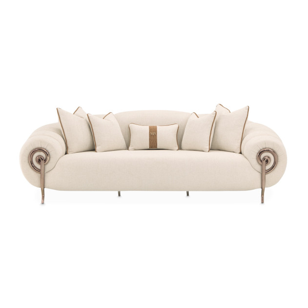 Mansion Sofa Latte Dark Bronze Cloche Collection by Michael Amini LFR-CLCH816-LTE-835