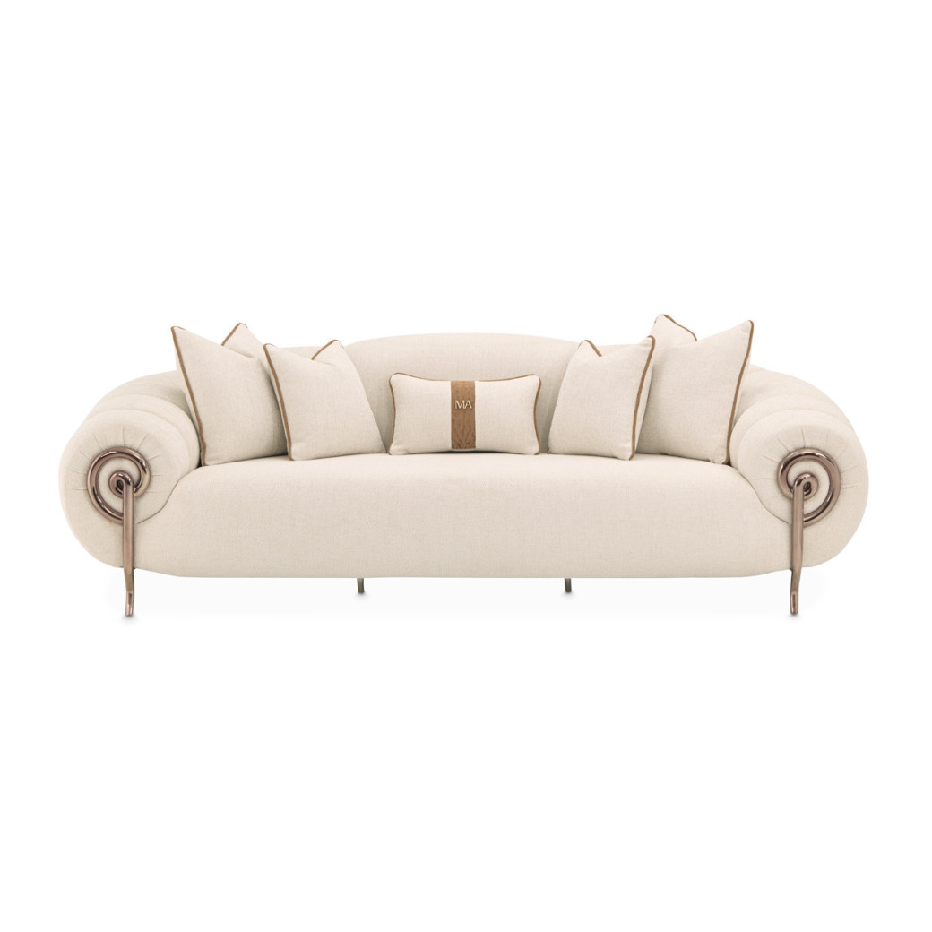 Mansion Sofa Latte Dark Bronze Cloche Collection by Michael Amini LFR-CLCH816-LTE-835
