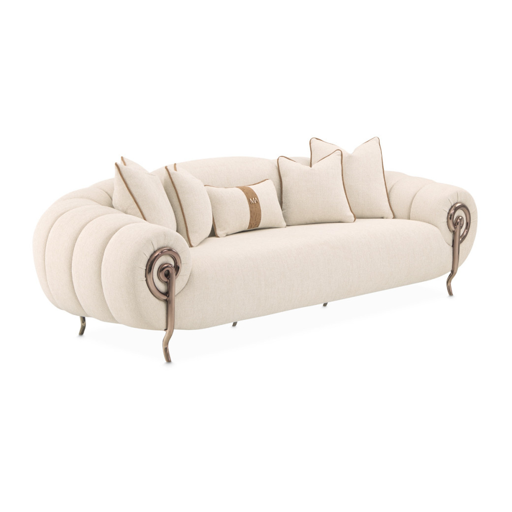 Mansion Sofa Latte Dark Bronze Cloche Collection by Michael Amini LFR-CLCH816-LTE-835