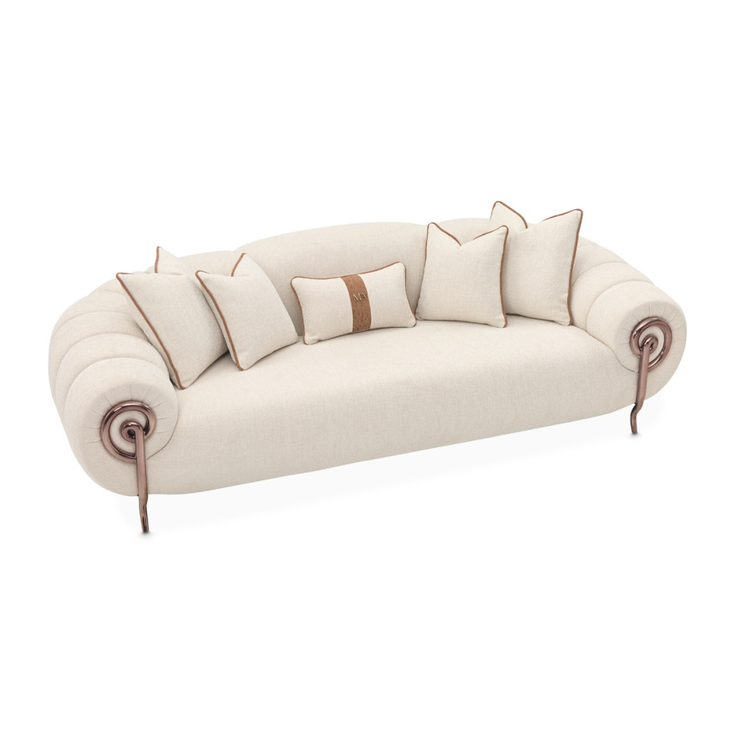 Mansion Sofa Latte Dark Bronze Cloche Collection by Michael Amini LFR-CLCH816-LTE-835