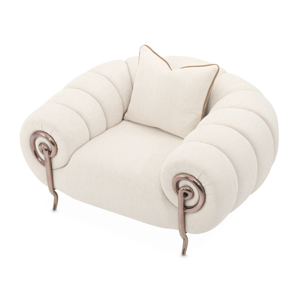 Matching Chair Dark Bronze Cloche Collection By Michael Amini LFR-CLCH835-LTE-835