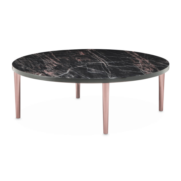Large Cocktail Table Dark Bronze Finish Cloche Collection By Michael Amini  LFR-CLCH201-835