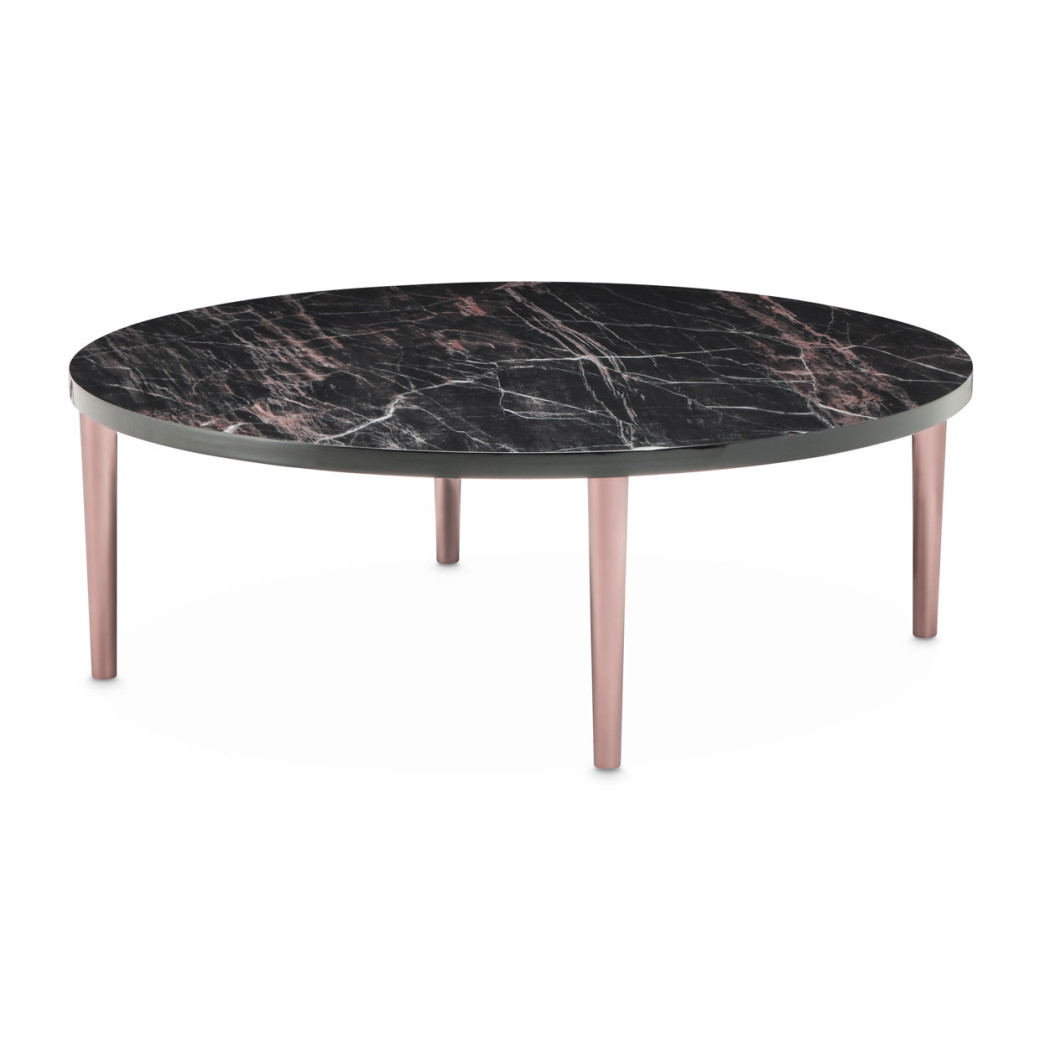 Large Cocktail Table Dark Bronze Finish Cloche Collection By Michael Amini  LFR-CLCH201-835