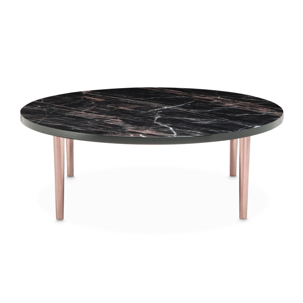 Large Cocktail Table Dark Bronze Finish Cloche Collection By Michael Amini  LFR-CLCH201-835