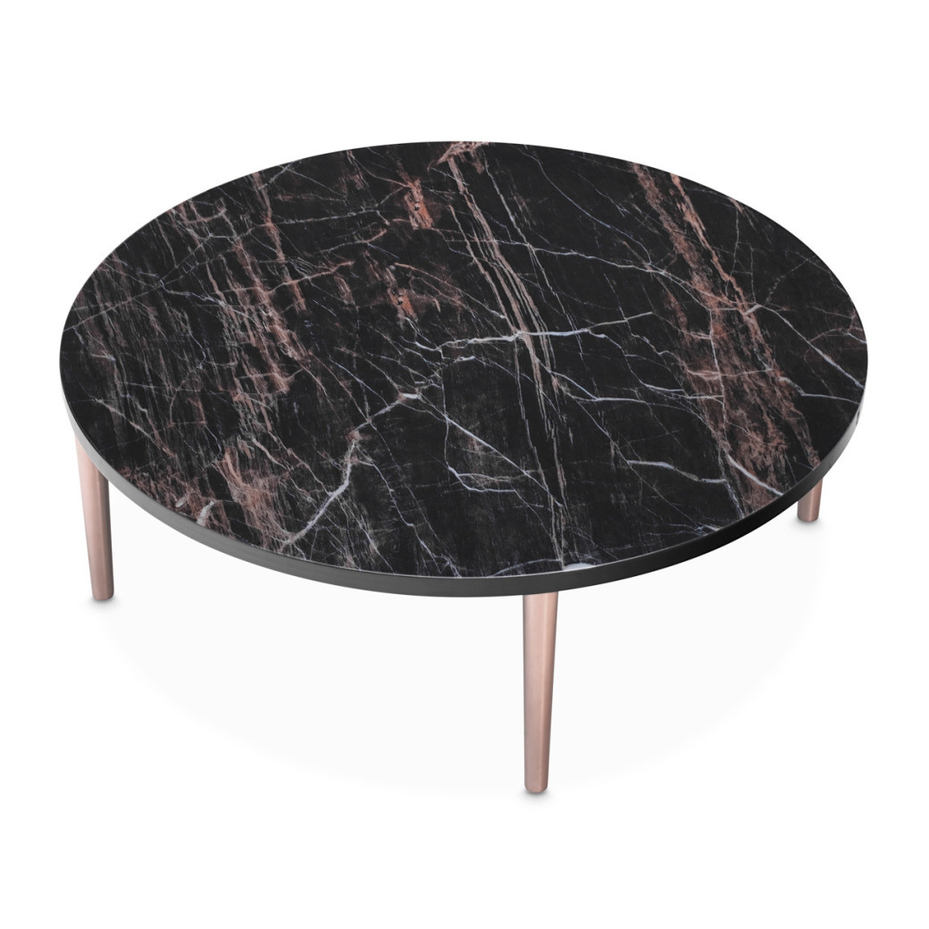 Large Cocktail Table Dark Bronze Finish Cloche Collection By Michael Amini  LFR-CLCH201-835
