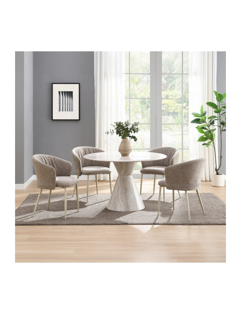 DN07075 5Pc Ogin Round Dining Table Set Contemporary Style By Acme Furniture