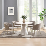 DN07075 5Pc Ogin Round Dining Table Set Contemporary Style By Acme Furniture