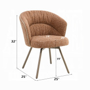 DN04755 7PC Dining Set Brown & Natural Finish Lidi Collection Contemporary Style by Acme Furniture