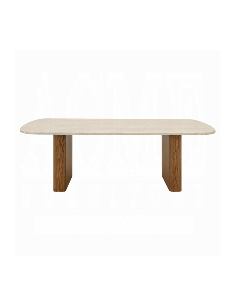 DN04755 7PC Dining Set Brown & Natural Finish Lidi Collection Contemporary Style by Acme Furniture