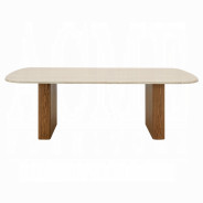DN04755 7PC Dining Set Brown & Natural Finish Lidi Collection Contemporary Style by Acme Furniture