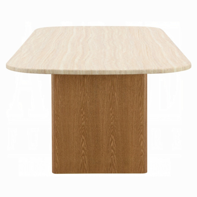DN04755 7PC Dining Set Brown & Natural Finish Lidi Collection Contemporary Style by Acme Furniture