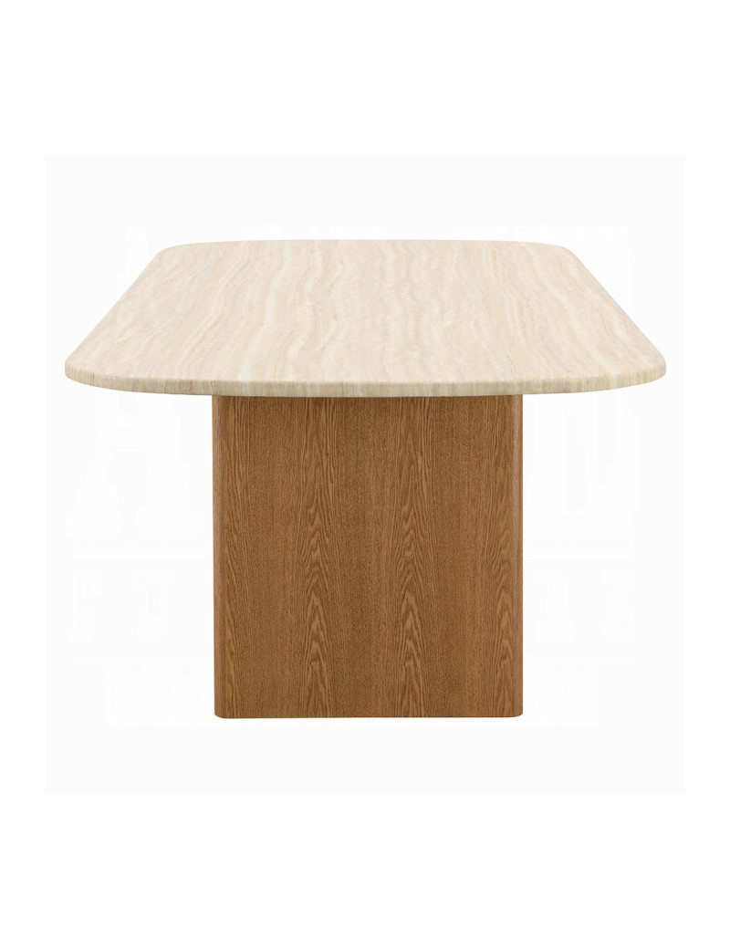 DN04755 7PC Dining Set Brown & Natural Finish Lidi Collection Contemporary Style by Acme Furniture