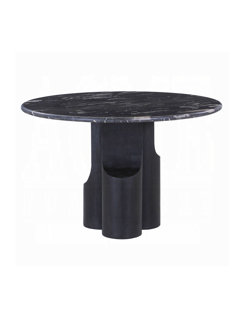 DN04795 5PC Dining Set Natural Italian Black Marble Top Kinton Collection Contemporary Style  By Acme Furniture