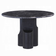 DN04795 5PC Dining Set Natural Italian Black Marble Top Kinton Collection Contemporary Style  By Acme Furniture
