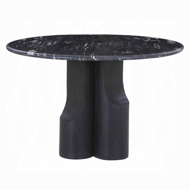 DN04795 5PC Dining Set Natural Italian Black Marble Top Kinton Collection Contemporary Style  By Acme Furniture