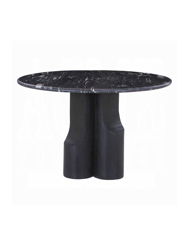 DN04795 5PC Dining Set Natural Italian Black Marble Top Kinton Collection Contemporary Style  By Acme Furniture