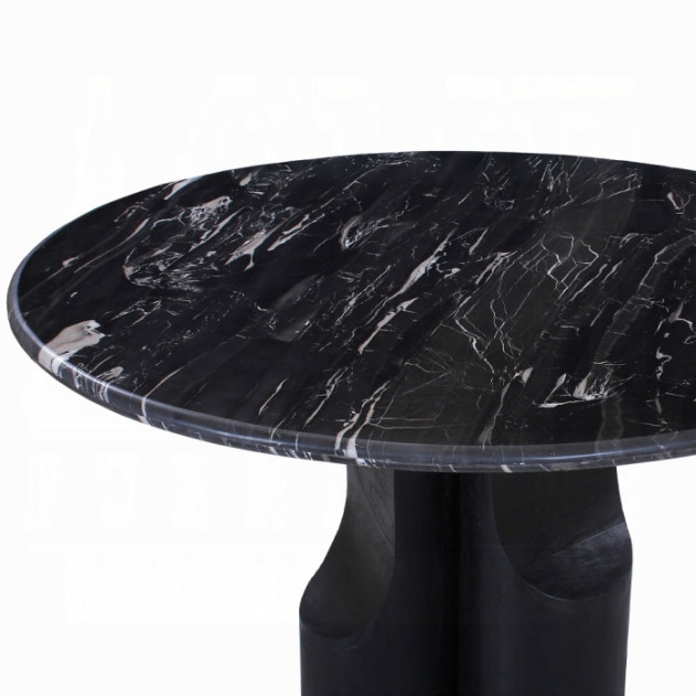 DN04795 5PC Dining Set Natural Italian Black Marble Top Kinton Collection Contemporary Style  By Acme Furniture