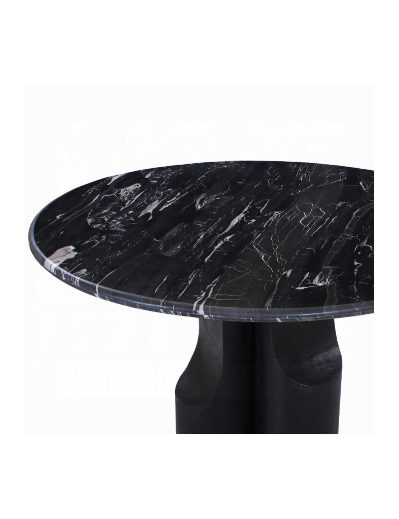 DN04795 5PC Dining Set Natural Italian Black Marble Top Kinton Collection Contemporary Style  By Acme Furniture