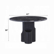 DN04795 5PC Dining Set Natural Italian Black Marble Top Kinton Collection Contemporary Style  By Acme Furniture