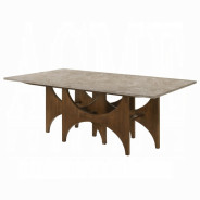 DN07060 7Pc Dining Set Oleia  Collection Contemporary Style Walnut Finish By Acme Furniture