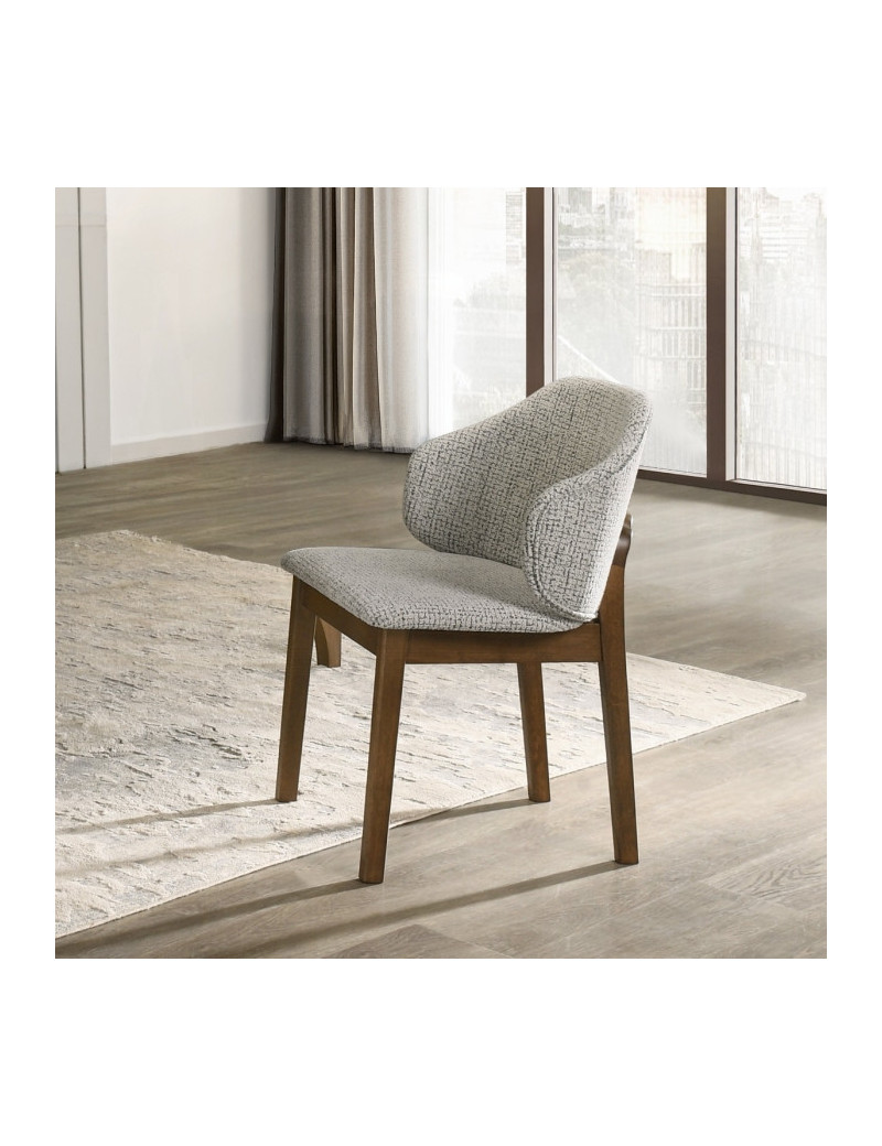 DN07060 7Pc Dining Set Oleia  Collection Contemporary Style Walnut Finish By Acme Furniture