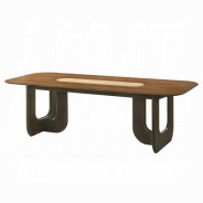DN07140 7Pc Dining Set Kyree Collection Walnut Finish Contemporary Style By Acme Furniture