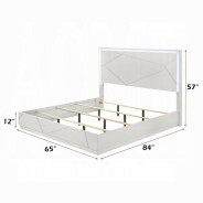 BD05882Q 5Pc Queen Bedroom Set White & Silver High Gloss Transitional Style Esther Collection By Acme Furniture