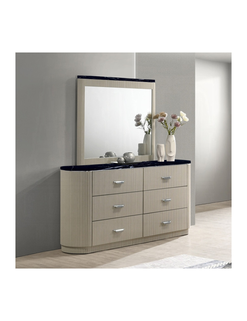 BD04882Q 5Pc Queen Bedroom Set Travonte Collection Gray Linen & Beige Transitional Style By Acme Furniture