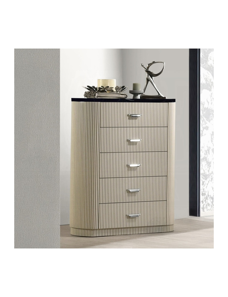 BD04882Q 5Pc Queen Bedroom Set Travonte Collection Gray Linen & Beige Transitional Style By Acme Furniture