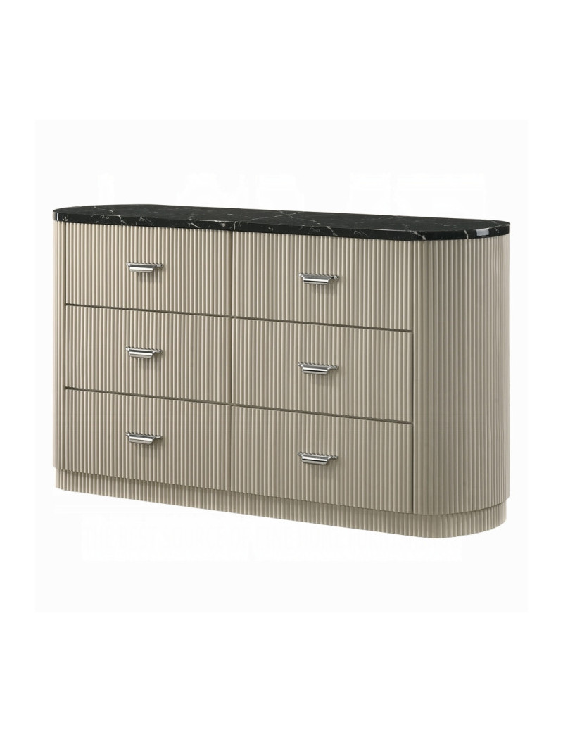 BD04882Q 5Pc Queen Bedroom Set Travonte Collection Gray Linen & Beige Transitional Style By Acme Furniture