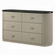 BD04882Q 5Pc Queen Bedroom Set Travonte Collection Gray Linen & Beige Transitional Style By Acme Furniture