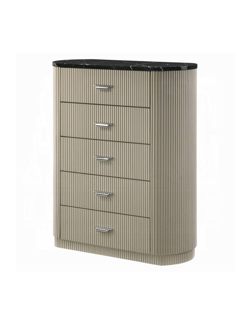 BD04882Q 5Pc Queen Bedroom Set Travonte Collection Gray Linen & Beige Transitional Style By Acme Furniture