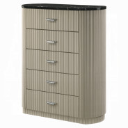 BD04882Q 5Pc Queen Bedroom Set Travonte Collection Gray Linen & Beige Transitional Style By Acme Furniture