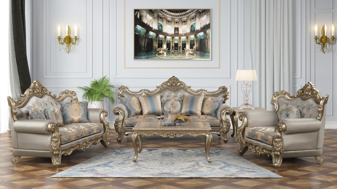2PC Sofa & Loveseat Isabella Collection Traditional Style  By Galaxy Home Furnishings