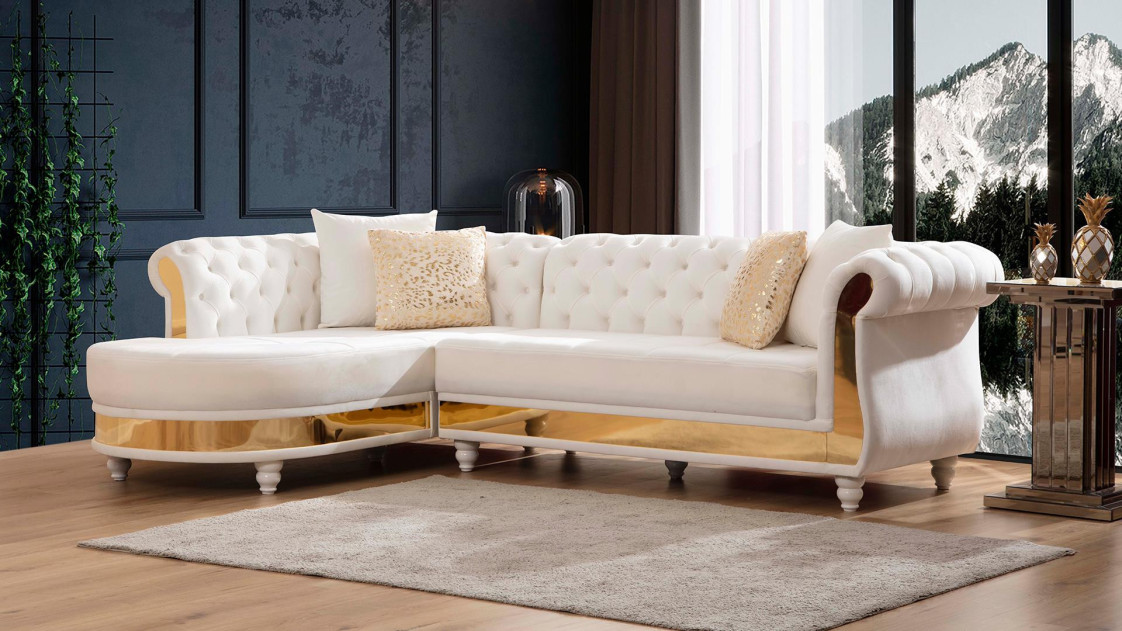 Julia 2Pc Sectional Taupe Fabric Contemporary Style By Galaxy Home Furnishings