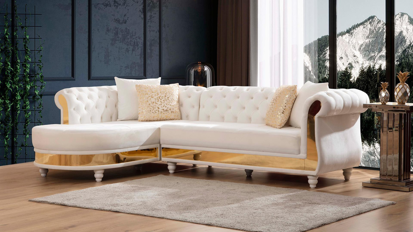 Julia 2Pc Sectional Taupe Fabric Contemporary Style By Galaxy Home Furnishings