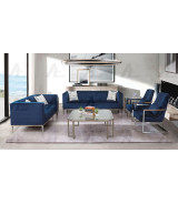 AE3802 Dark Blue Linen Sofa & Loveseat | American Eagle