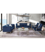 AE3802 Dark Blue Linen Sofa & Loveseat | American Eagle